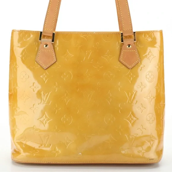 Authentic Louis‎ Vuitton Vernis Houston Shoulder Hand Bag Yellow - Picture 2 of 8